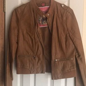 Brown faux leather jacket